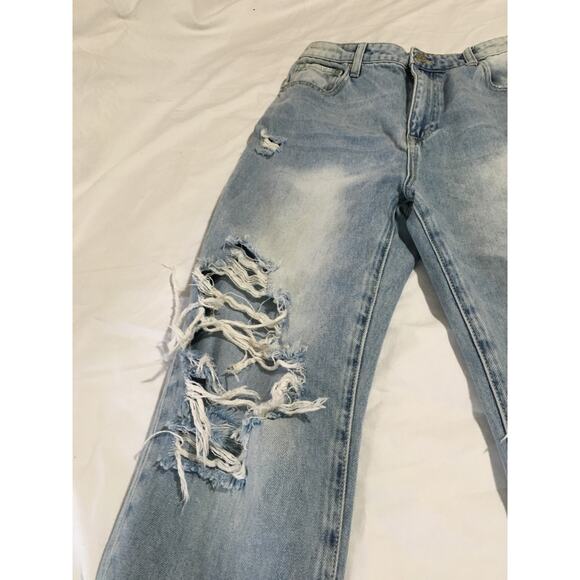 Insane Gene High Rise Destroyed Loose Straight Jeans Size 9/28 - Picture 4 of 14